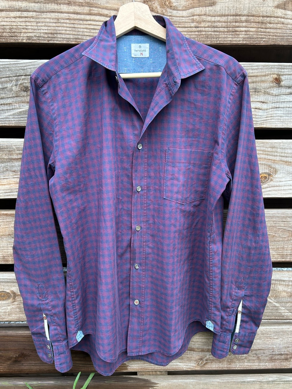 Hartford 100% Cotton Plaid Paul Fit Shirt - M